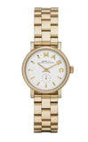 Marc Jacobs Baker White Dial Gold Steel Strap Watch for Women - MBM3247 Authentic Buy Shop Now