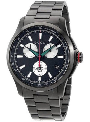 Gucci G-Timeless Chronograph Black Dial Black Steel Strap Watch For Men - YA126268 Authentic Buy Shop Now