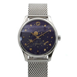 Gucci G-Timeless Motifs Moon Phase Blue Dial Silver Mesh Bracelet Watch For Men - YA126328 Authentic Buy Shop Now