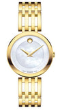 Movado Esperanza 28mm Mother of Pearl Dial Gold Steel Strap Watch For Women - 0607054 Authentic Buy Shop Now