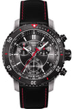 Tissot T Sport PRS 200 Chronograph Grey Dial Black Leather Strap Watch For Men - T067.417.26.051.00 Authentic Buy Shop Now