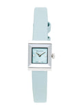 Gucci G-Frame Pastel Blue Mother of Pearl Dial Blue Leather Strap Watch For Women - YA128531 Authentic Buy Shop Now