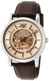 Emporio Armani Luigi Meccanico Brown Dial Brown Leather Strap Watch For Men - AR1982 Authentic Buy Shop Now