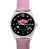Gucci G-Timeless Moonphase Black Dial Pink Leather Strap Watch For Women - YA1264046 Authentic Buy Shop Now