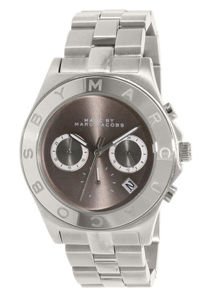 Marc Jacobs Blade Chronograph Brown Dial Silver Steel Strap Watch for Women - MBM8636 Authentic Buy Shop Now