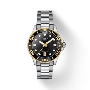 Tissot Seastar 1000 Black Dial Silver Steel Strap Watch For Men - T120.210.21.051.00 Authentic Buy Shop Now