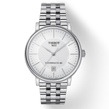 Tissot T Classic Carson Premium Powermatic 80 White Dial Silver Steel Strap Watch For Men - T122.407.11.031.00 Authentic Buy Shop Now