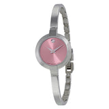 Movado Bela Museum Pink Dial Silver Steel Strap Watch For Women - 0606596 Authentic Buy Shop Now