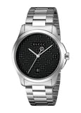 Gucci G Timeless Quartz Stainless Steel Black Dial 27mm Watch For Men - YA126522 Authentic Buy Shop Now