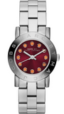 Marc Jacobs Amy Red Dial Silver Steel Strap Watch for Women - MBM3333 Authentic Buy Shop Now