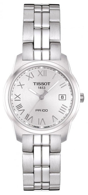 Tissot T Classic PR100 Silver Dial Silver Steel Strap Watch For Women - T049.210.11.033.00 Authentic Buy Shop Now