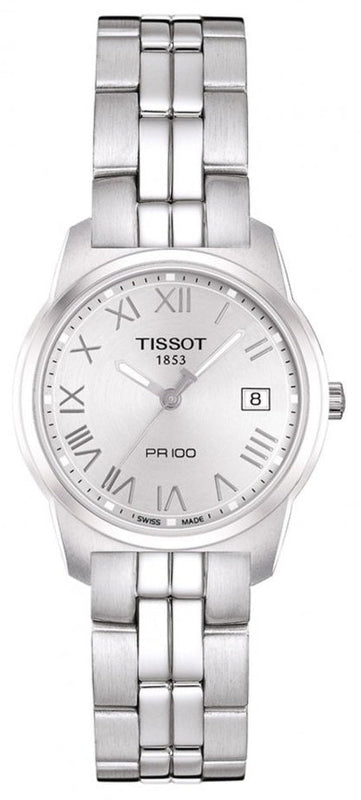 Tissot T Classic PR100 Silver Dial Silver Steel Strap Watch For Women - T049.210.11.033.00 Authentic Buy Shop Now