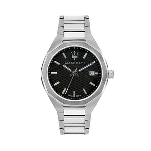 Maserati Stile Analog Black Dial Silver Steel Strap Watch For Men - R8853142003 Authentic Buy Shop Now