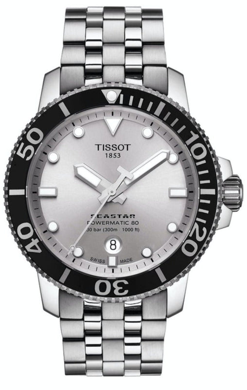 Tissot Seastar 1000 Powermatic 80 Silver Dial Silver Steel Strap Watch For Men - T120.407.11.031.00 Authentic Buy Shop Now