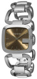 Gucci G Brown Square Brown Dial Silver Steel Strap Watch For Women - YA125402 Authentic Buy Shop Now