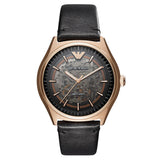 Emporio Armani Meccanico Black Dial Black Leather Watch For Men - AR60004 Authentic Buy Shop Now