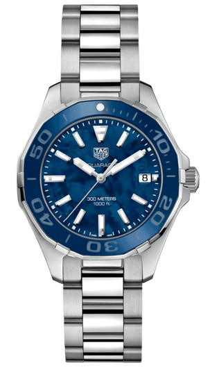 Tag Heuer Aquaracer Blue Dial Silver Steel Strap Watch for Women - WAY131S.BA0748 Authentic Buy Shop Now