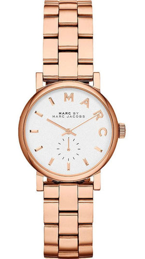 Marc Jacobs Baker White Dial Rose Gold Steel Strap Watch for Women - MBM3248 Authentic Buy Shop Now