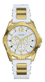 Guess Intrepid White Dial Two Tone Silicone Strap Watch For Women - W0325L2 Authentic Buy Shop Now