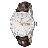 Tag Heuer Carrera Calibre 5 Automatic White Dial Brown Leather Strap Watch for Men - WAR201D.FC6291 Authentic Buy Shop Now