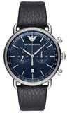 Emporio Armani Aviator Blue Dial Blue Leather Strap Watch For Men - AR11105 Authentic Buy Shop Now