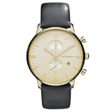 Emporio Armani Gianni Beige Dial Grey Leather Strap Watch For Men - AR0386 Authentic Buy Shop Now