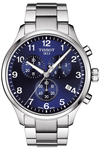 Tissot T Sport Chrono XL Classic Blue Dial Silver Steel Strap Watch For Men - T116.617.11.047.01 Authentic Buy Shop Now