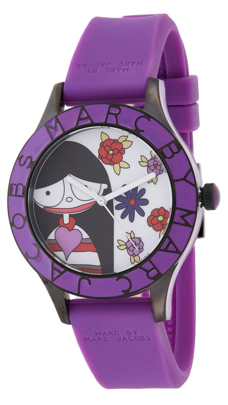 Marc Jacobs Marc White Dial Purple Silicone Strap Watch for Women - MBM5514 Authentic Buy Shop Now