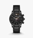 Emporio Armani Luigi Ceramic Chronograph Black Dial Black Strap Watch For Men - AR1509 Authentic Buy Shop Now