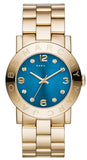 Marc Jacobs Amy Blue Dial Gold Steel Strap Watch for Women - MBM3303 Authentic Buy Shop Now