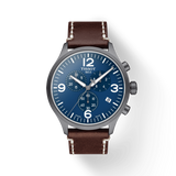 Tissot Chrono XL Blue Dial Brown Leather Strap Watch For Men - T116.617.36.047.00 Authentic Buy Shop Now