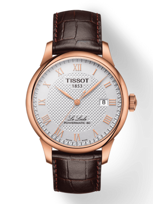 Tissot Le Locle Powermatic 80 Silver Dial Brown Leather Strap Watch For Men - T006.407.36.033.00 Authentic Buy Shop Now