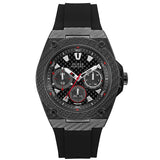 Guess Legacy Black Dial Black Rubber Strap Watch For Men - W1048G2 Authentic Buy Shop Now