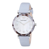 Emporio Armani White Dial Light Blue Leather Strap Watch For Women - AR11002 Authentic Buy Shop Now
