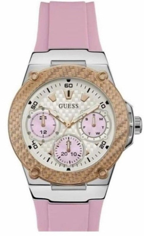 Guess White Dial Pink Silicone Strap Watch For Women - W1049L4 Authentic Buy Shop Now