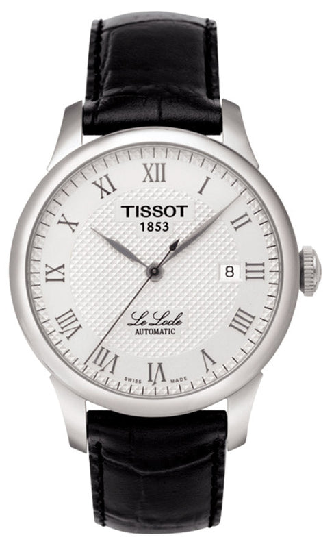 Tissot T Classic Le Locle Automatic Silver Dial Black Leather Strap Watch For Men - T41.1.423.33 Authentic Buy Shop Now