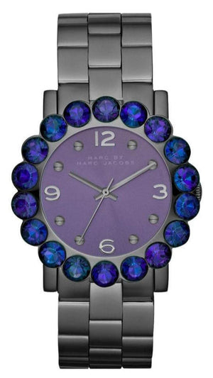 Marc Jacobs Amy Purple Dial Black Steel Strap Watch for Women - MBM3224 Authentic Buy Shop Now