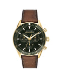 Movado Heritage Chronograph Green Dial Brown Leather Strap Watch For Men - 3650062 Authentic Buy Shop Now