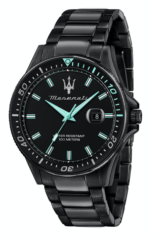 Maserati SFIDA Aqua Edition Analog Black Dial Black Steel Strap Watch For Men - R8853144001 Authentic Buy Shop Now