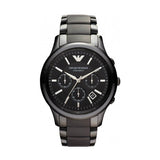 Emporio Armani Ceramica Chronograph Black Dial Black Strap Watch For Men - AR1452 Authentic Buy Shop Now
