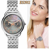 Fossil Tailor Mother of Pearl Black Dial Silver Steel Strap Watch for Women - ES3911 Authentic Buy Shop Now