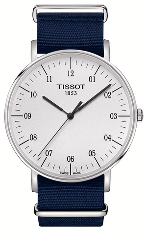 Tissot T Classic Everytime Large White Dial Blue NATO Strap Watch For Men - T109.610.17.037.00 Authentic Buy Shop Now