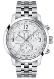 Tissot T Sport PRC 200 Chronograph White Dial Silver Steel Strap Watch For Men - T114.417.11.037.00 Authentic Buy Shop Now