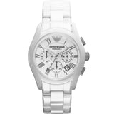 Emporio Armani Chronograph Ceramic White Dial Watch For Women - AR1403 Authentic Buy Shop Now