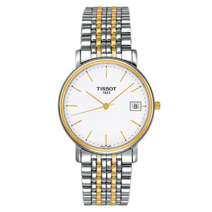 Tissot Desire White Dial Two Tone Mesh Bracelet Two Tone Steel Watch For Men - T52.2.481.31 Authentic Buy Shop Now