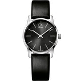 Calvin Klein City Black Dial Black Leather Strap Watch For Women - K2G23107 Authentic Buy Shop Now