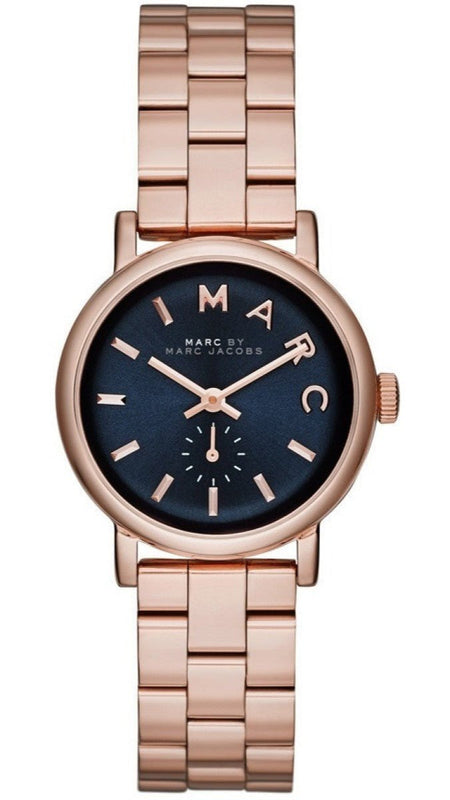Marc Jacobs Baker Navy Blue Dial Rose Gold Steel Strap Watch for Women - MBM3332 Authentic Buy Shop Now