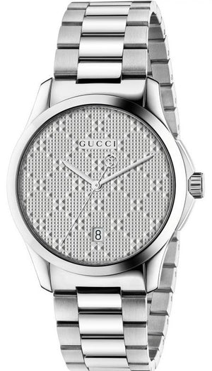 Gucci G Timeless Silver Dial Silver Steel Strap Watch For Women - YA126551 Authentic Buy Shop Now