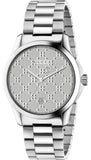 Gucci G Timeless Silver Dial Silver Steel Strap Watch For Women - YA126551 Authentic Buy Shop Now