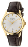 Gucci G Timeless Silver Dial Brown Leather Strap Watch for Men - YA126470 Authentic Buy Shop Now